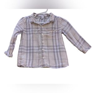 BURBERRY // long sleeve striped shirt size 12 months